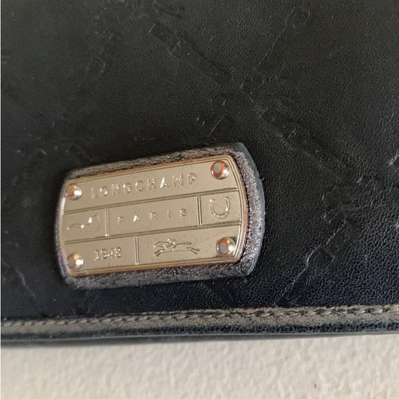 LONGCHAMP BLACK LEATHER JACQUARD WALLET - Picture 2 of 13